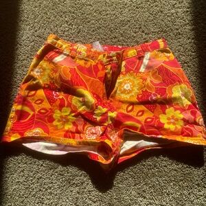 Vibrant Floral High Waist Women's Shorts